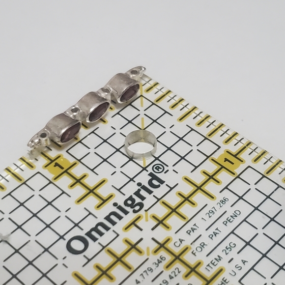 Sterling Silver Jeweled Spacer Bar 4-strand Faceted Garnet (Dyed) - Picture 3 of 6